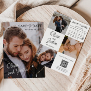 Elegant Save the Date with QR Cod Invitation