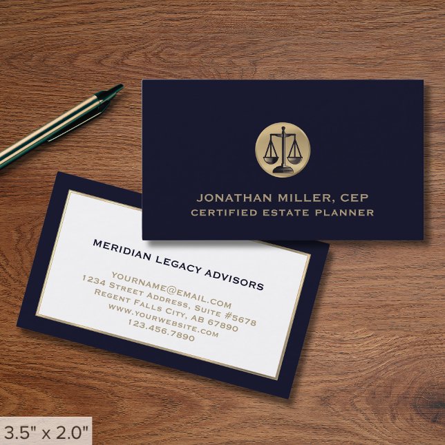 Elegant Scale of Justice Business Card (Creator Uploaded)