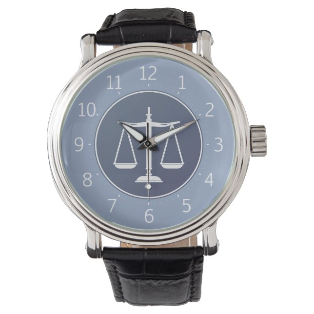 Elegant Scales of Justice | Hand Watch (Front)