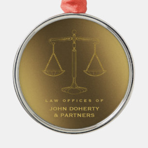 Elegant Scales of Justice Law Gifts Metal Ornament