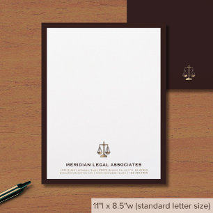 Elegant Scales of Justice Logo Custom Letterhead