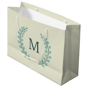 Elegant Scandinavian berry wreath design Large Gift Bag