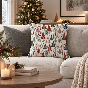Elegant Scandinavian Christmas Pattern Throw Pillo Cushion