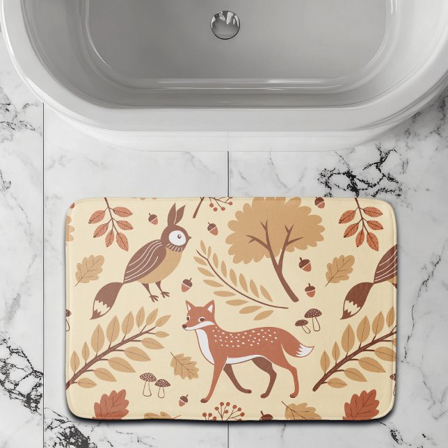 Elegant Scandinavian Fall Pattern Bath Mat (Creator Uploaded)