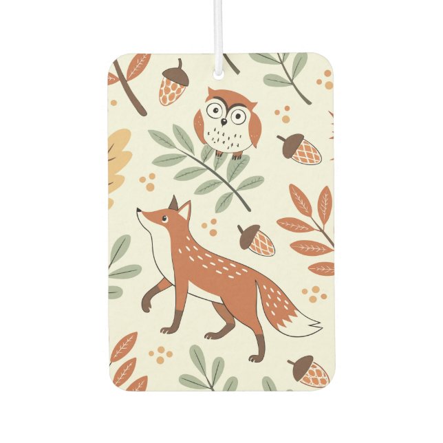 Elegant Scandinavian Fall Pattern Car Air Freshener (Front)