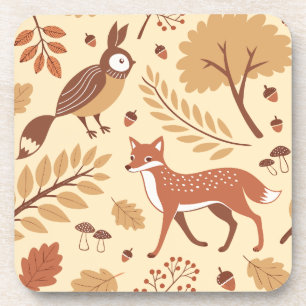 Elegant Scandinavian Fall Pattern Coaster