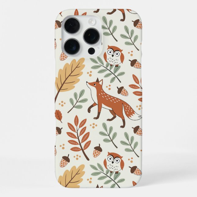 Elegant Scandinavian Fall Pattern iPhone Case (Back)