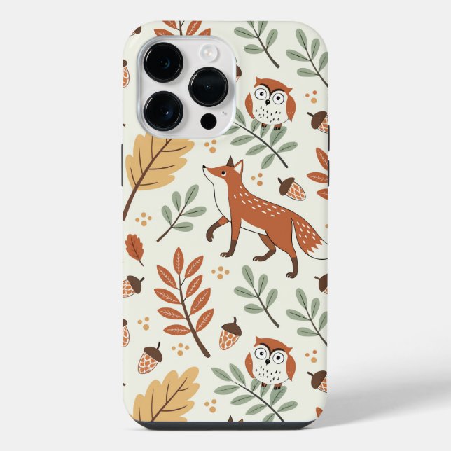 Elegant Scandinavian Fall Pattern iPhone Case (Back)