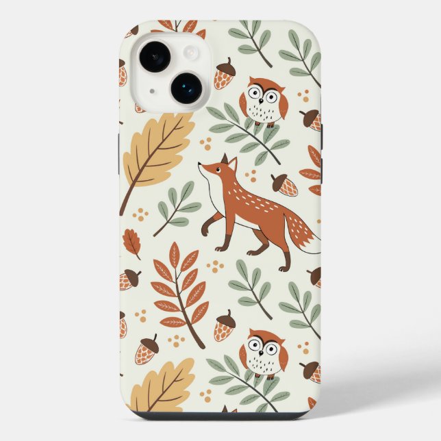 Elegant Scandinavian Fall Pattern iPhone Case (Back)