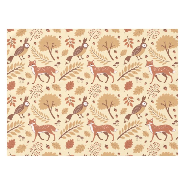 Elegant Scandinavian Fall Pattern Tablecloth (Front (Horizontal))