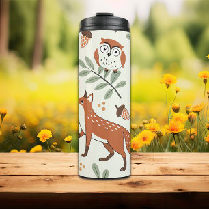Elegant Scandinavian Fall Pattern Thermal Tumbler
