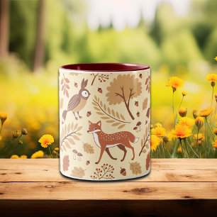 Elegant Scandinavian Fall Pattern Two-Tone Coffee Mug