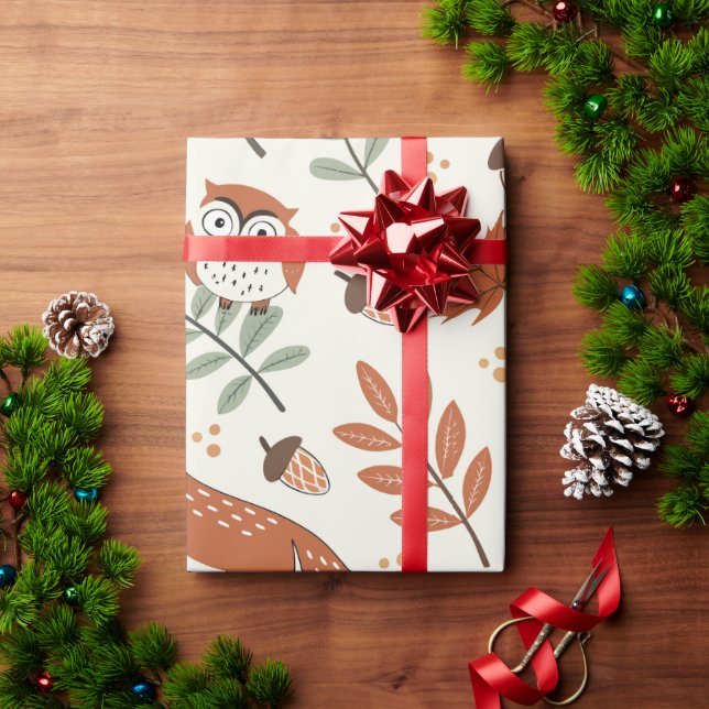 Elegant Scandinavian Fall Pattern Wrapping Paper (Holiday Gift)