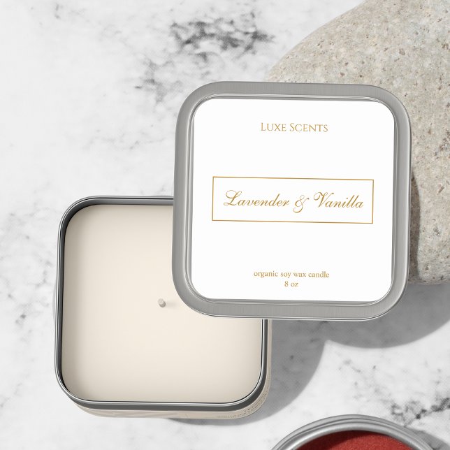 Elegant Scented Candle Square label  (Creator Uploaded)