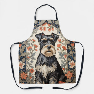 Elegant Schnauzer William Morris Inspired Floral Apron