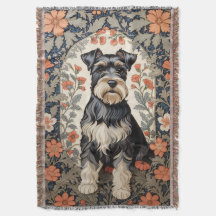 Elegant Schnauzer William Morris Inspired Floral