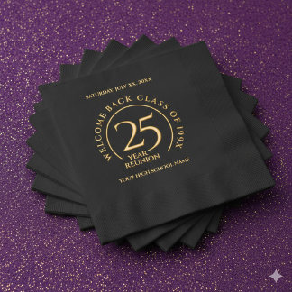Elegant School College University 25-Year Reunion Foil Napkins