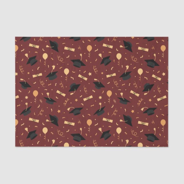 Elegant School Graduation Theme Burgundy  Tissue Paper (Front)