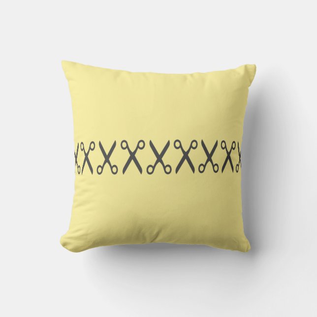 Elegant Scissors Pattern Cushion Pillow (Front)