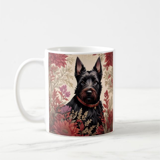 Elegant Scottish Terrier Dog Portrait  Coffee Mug (Left)