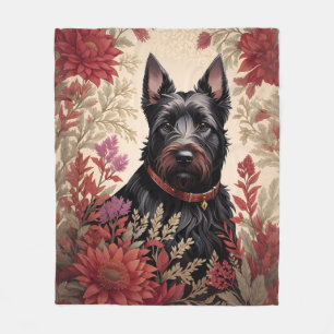 Elegant Scottish Terrier Dog Portrait Fleece Blanket