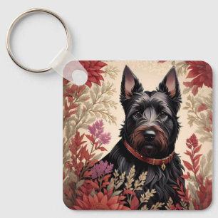 Elegant Scottish Terrier Dog Portrait  Key Ring