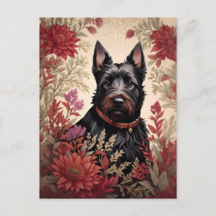 Elegant Scottish Terrier Dog Portrait Postcard