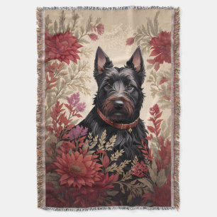 Elegant Scottish Terrier Dog Portrait Throw Blanket