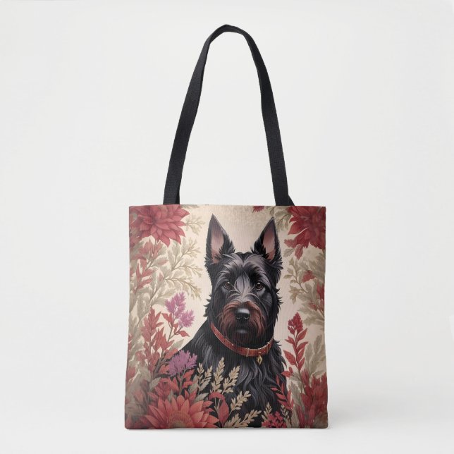 Elegant Scottish Terrier Dog Portrait  Tote Bag (Front)