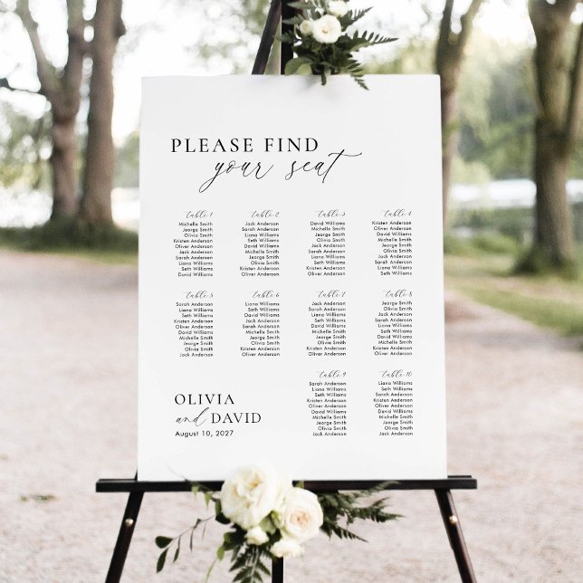 Elegant Script 10 table Seating Chart  (Creator Uploaded)