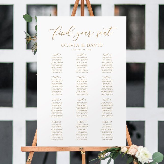 Elegant Script 12 Tables Welcome Seating Chart (Creator Uploaded)
