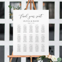 Elegant Script 15 table Seating Chart