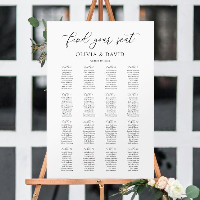 Elegant Script 16 table Seating Chart (Creator Uploaded)