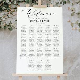 Elegant Script 18 Tables Welcome Seating Chart