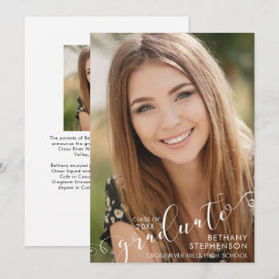 Elegant Script 2 Photo Graduation Announcement