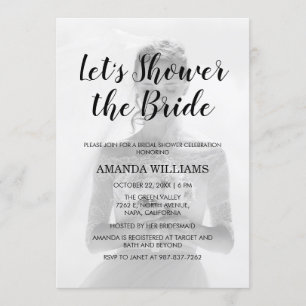 Elegant Script 2 Photo Modern Bridal Shower Invitation