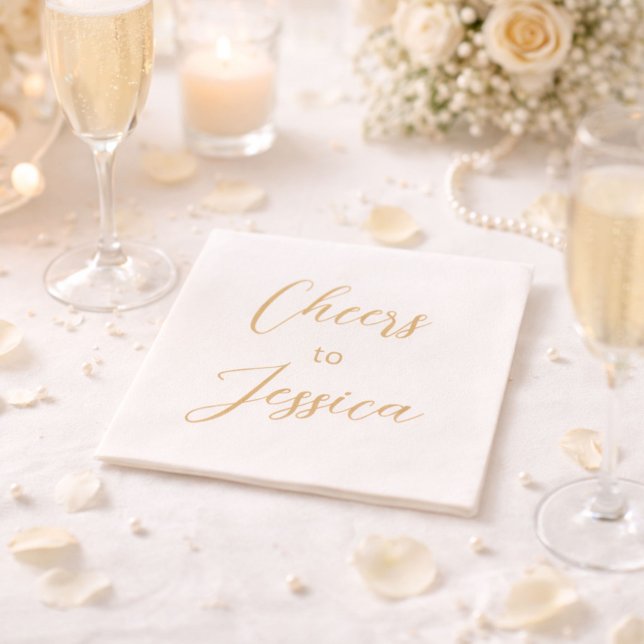 Elegant Script 30th Birthday Party Photo Welcome Napkin (Creator Uploaded)