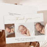 Elegant Script 3 Photo Collage Baby Thank You Card<br><div class="desc">Elegant Script 3 Photo Collage Baby Thank you card. The back includes a thank you message that you can personalise or remove if you prefer to hand write your thank you.</div>