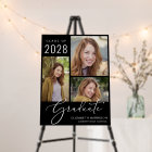 Elegant Script 3 Photo Graduation Welcome Sign