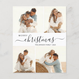 Elegant Script 4 Photo Collage Christmas Flyer