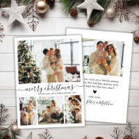 Elegant Script 4 Photo Collage Christmas