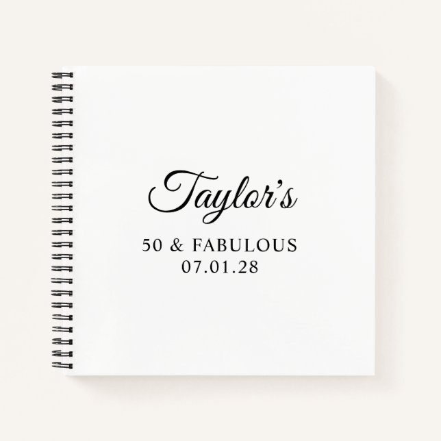 Elegant Script 50 & Fabulous Guest Notebook (Front)