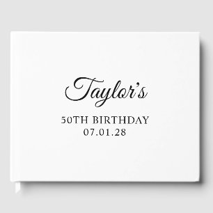 Elegant Script 50th Birthday Guest Book