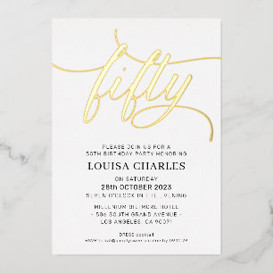 ELEGANT SCRIPT 50th birthday party stylish gold