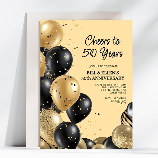 Elegant Script 50th Wedding Anniversary Invitation (Creator Uploaded)