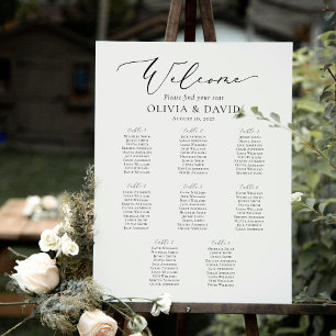 Elegant Script 8 Tables Welcome Seating Chart