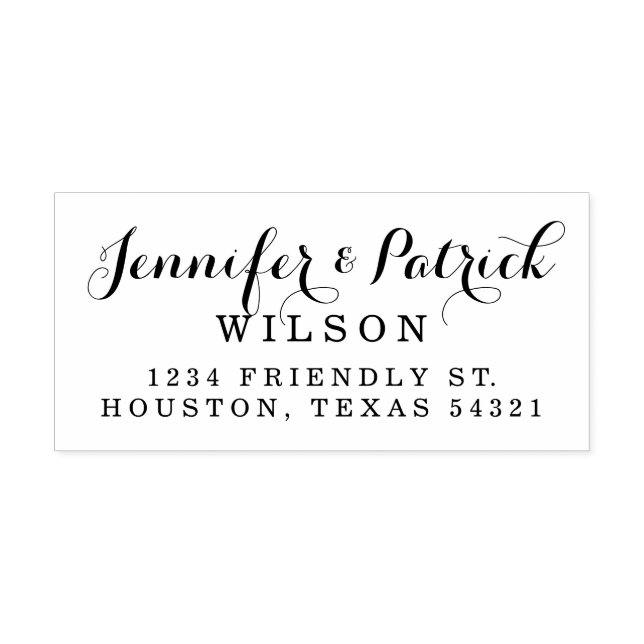 Elegant Script Address Self-inking Stamp (Design)