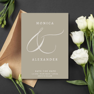 Elegant Script Ampersand Photo Wedding  Save The Date