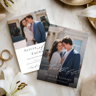 Elegant script and modern photo  save the date