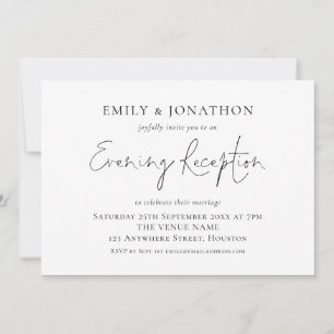 Elegant Script Any Colour Wedding Evening Receptio Invitation